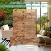TOAOTBNBO 3-Panel Metal Privacy Screen, Decorative Privacy Fence Panels with Stand, Outdoor Privacy Screen for Patio, Natural Brown - 4 of 4