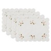 Saro Lifestyle Placemats With Embroidered Holly and Ribbon Design (Set of 4) - 3 of 4