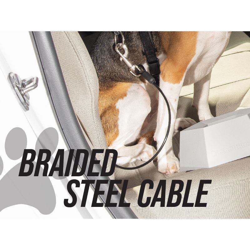 Leashboss Dog Car Seat Belt Restraint, Heavy Duty No Chew Coated Steel, 3 of 11