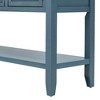 Ample Storage Vintage Console Table with Four Small Drawers and Bottom Shelf for Living Rooms, Entrances and Kitchens, Light Navy - 2 of 4