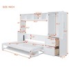 NicBex Queen Size Murphy Bed Wooden Frame Murphy Bed Cabinet Wall Bed with Closet, 2 Drawers and Shelves for Bedroom - 2 of 4