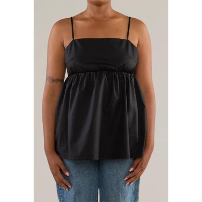 Women's cotton poplin babydoll tank top - nlt