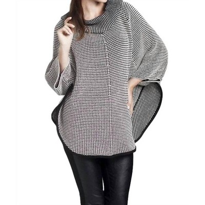Women's Cowl Neck Tweed Pullover - ANGEL