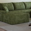 Whisen Convertible Sleeper Sofa Bed, Plush Corduroy Fabric, Back Support with Pillow - 2 of 4