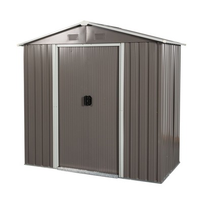 NicBex Metal Outdoor Storage Shed with Lockable Doors and Air Vent for Backyard Garden,Patio,Gray