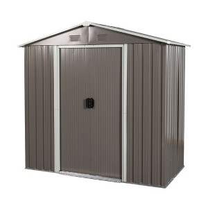 NicBex Metal Outdoor Storage Shed with Lockable Doors and Air Vent for Backyard Garden,Patio,Gray - 1 of 4