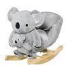 Qaba Kids Ride-On Rocking Horse, Koala-shaped Rocker with Realistic Sounds for Children 18-36 Months, Gray - 4 of 4