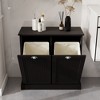GlasFlength Decorative Storage Cabinet 2-Compartment Tilt-Out Laundry Sorter Cabinet, for Laundry and Bathroom, Black, 32.60"*14.48"*31.52" - 2 of 4