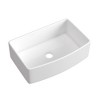 Fine Fixtures Premium White Fireclay Curved Apron Front Kitchen Sink for Home, Farmhouse (Grid & Strainer Included) - 3 of 4