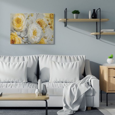 Yellow and White Floral Canvas Wall Art, 30 x 40