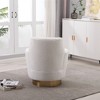 Swivel Barrel Chair, Round Accent Armchair With Gold Stainless Steel Base, Modern 360° Reading Chair for Living Room or Bedroom - 4 of 4