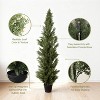 Gulches 6FT Artificial Cypress Tree - UV-Resistant Realistic Topiary Plant with Detachable Packaging, Easy-Clean Potted Decor - 3 of 4