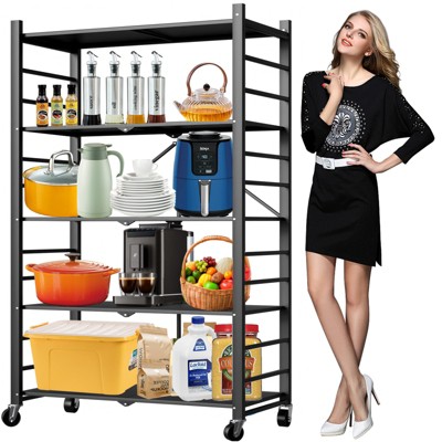 Musment Storage Shelf Rack, Heavy Duty Metal Shelf , Foldable Storage Shelving Unit