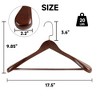 BP4U Premium Wide Shoulder Wooden Suit Hangers, 17.5-Inch Heavy-Duty Solid Wood Coat Hangers for Men's Suits & Coats - 2 of 4