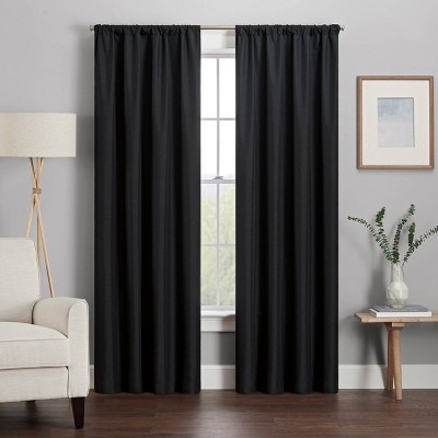 54"x42" Kendall Thermaback Blackout Curtain Panel Black - Eclipse