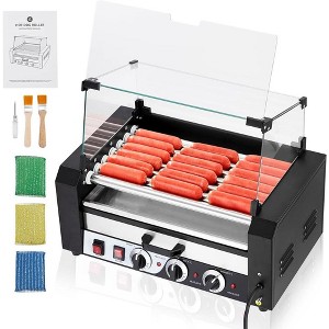 Electric 18 Hot Dog Sausage 7 Roller Grill Cooker Warmer Machine - 1 of 4