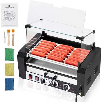 Electric 18 Hot Dog Sausage 7 Roller Grill Cooker Warmer Machine
