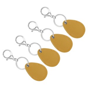Unique Bargains Leather Keychain Fobs with Key Rings for DIY Crafts 4 Pcs - 1 of 4