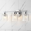 22" 3-Light LED Iron/Chevron Pattern Glass Farmhouse Wall Light Chrome - JONATHAN Y: Bathroom Sconce Fixture - image 2 of 4