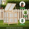 KWPZQEB Wooden Cold Frame Greenhouse with Adjustable Shelves, Portable Greenhouse Cabinet with Transparent Openable Top for Outdoor and Indoor - 2 of 4
