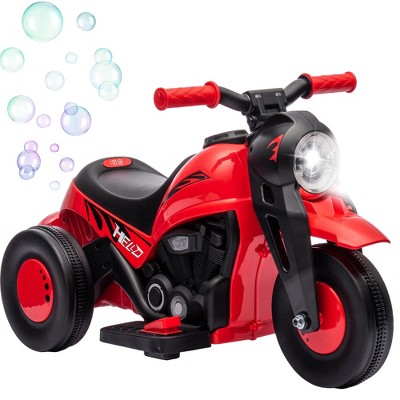 Qaba Ride on Motorcycle, 6V Ride on Bubble Car, 3 Wheeled 2 MPH Electric Motorcycle for Kids w/ LED Headlight, Music, Forward & Reserve