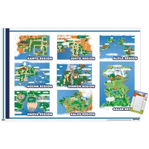 Trends International Pokémon - Map Grid Unframed Wall Poster Prints - 1 of 4