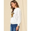 INSPIRE CHIC Women's Sequin Shiny Star Crew Neck Long Sleeve Sweatshirt - 4 of 4