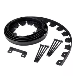 Dimex EasyFlex 3100-20C 20 Foot No Dig Lawn and Garden Bed Flexible Plastic Edging Kit with 8 Stakes and 1 Connector, Black
