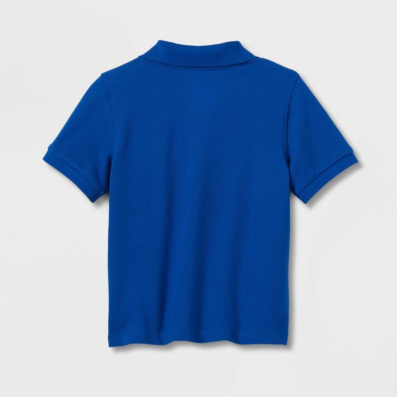 Toddler Boys&#39; Short Sleeve Pique Uniform Polo Shirt - Cat &#38; Jack&#8482; Blue, 3 of 5