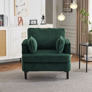 Karl Home Modern Corduroy Barrel Accent Chair For Living Room Bedroom - 1 of 4