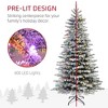6.5ft Snow Flocked Artificial Christmas Tree, Pre-Lit Christmas Tree with 400 LED Lights and 990 Branch Tips - 4 of 4