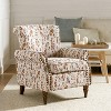 Araceli Traditional Wooden Upholstered Floral Armchair with Wingback and Nailhead Trim | ARTFUL LIVING DESIGN - 2 of 4