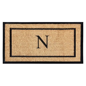 A1HC Natural Coir and Rubber Backing Monogrammed Door Mat, Anti-Shed Entry Doormat - 1 of 4