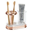 Toothpaste Stand Holder Clear/Rose Gold mDesign Plastic Bathroom Toothbrush 