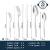 Aoibox 20-Piece Flatware Set, Premium 18/10 Stainless Steel Cutlery Set with Forks, Knives, Spoons for Home,Kitchen,Restaurant,Wedding,Dishwasher Safe - 2 of 4