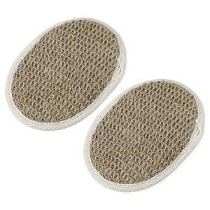 Unique Bargains Jute Bath Brush for Shower 5.71"x4.33" Beige Brown 2 Pcs - 1 of 4