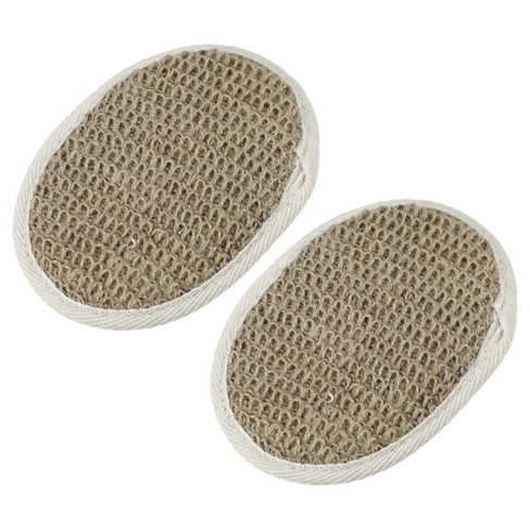 Unique Bargains Jute Bath Brush for Shower 5.71"x4.33" Beige Brown 2 Pcs - image 1 of 4