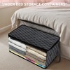 Unique Bargains Foldable Fabric Blanket Storage Bags 22.83"x12.2"x11.81" Black - 4 of 4