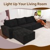 XIZZI Modular Corduroy Sectional Sofa: 5 Sold-Separately Units (Corner, Arms, Ottoman) | Black/Camel | Standard/Large Cushion Options | DIY Friendly - 3 of 4