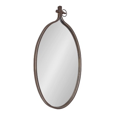 20" x 34" Yitro Oval Wall Mirror Bronze - Kate & Laurel All Things Decor