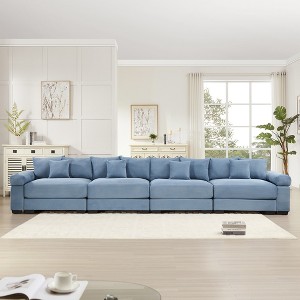 Christopher Knight Home Mavis Modern 170'' 4-Seater Oversized Corduroy Upholstered Sectional Sofa - 1 of 4