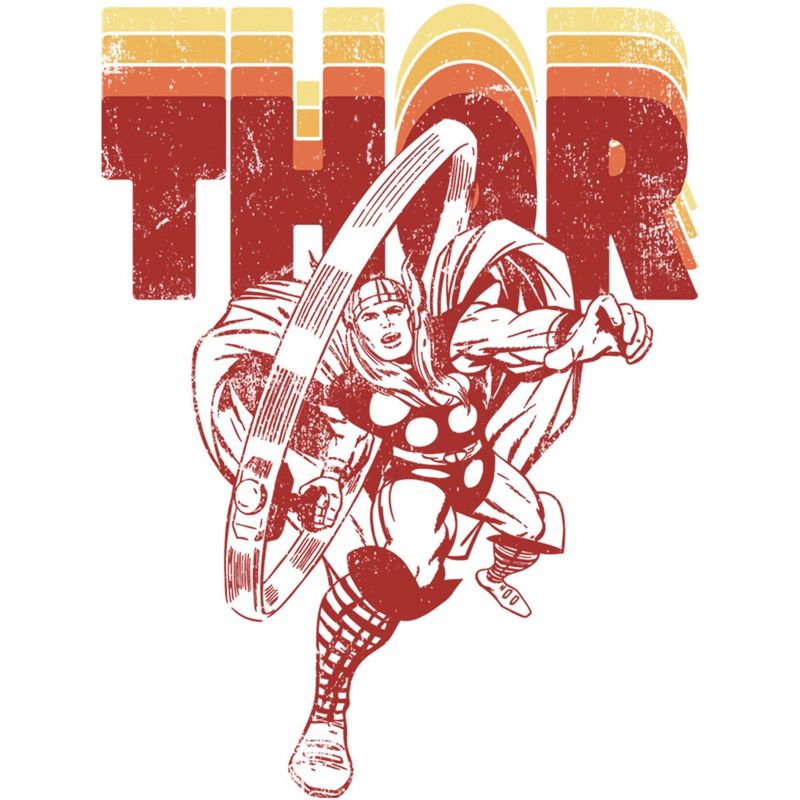 Men's Marvel Thor Retro Name Stack Portrait Baseball Tee, 2 of 5