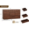 12 Drawer Dresser for Bedroom, 61 Inch Wood Dresser with Power Outlet, Wide Chest of Drawers for Living Room, Hallway - 2 of 4