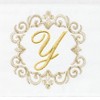 Linum Home Textiles 100% Turkish Cotton MONICA Gold Thread 2PC Embellished Hand Towel Set - 3 of 3