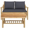 VidaXL 2 Piece Patio Lounge Set with Cushions Poly Rattan Gray - 3 of 4