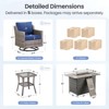 7Pcs Patio Rocking Swivel Chair with 50,000 BTU Fire Pit Table Outdoor Wicker Rattan Bistro Set with Tempered Glass Side Table - 3 of 4