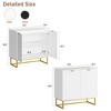 31.5 In Modern Sideboard Buffet Cabinet,Wood Accent Storage Cabinet with Herringbone Doors & Shelf,Credenza Console Table for Dining Room Living Room - 2 of 4