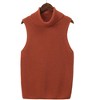 Women's Mock Turtle Neck Sweater Vest Sleeveless Knit Pullover Tank Tops Casual Trendy Slim Fitted Tops - 2 of 4