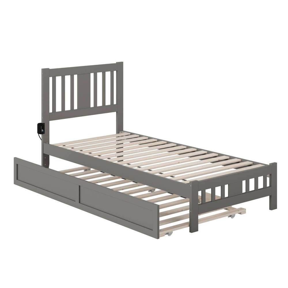 Twin XL Tahoe Bed with Footboard and Twin XL Trundle Gray - AFI