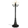 Patio Living Concepts 00370-PLC 370 European Park Style Four Plug-in Outdoor Black Lantern Patio, 80"H, White Globes - 2 of 3